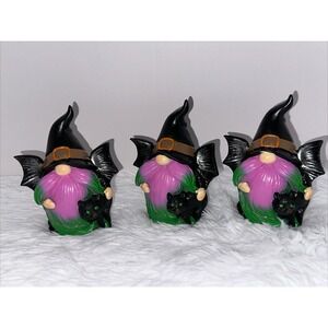 3 Hodao Halloween Gnomes Halloween Fall Decorations Black Cat Resin Gnome NEW C6